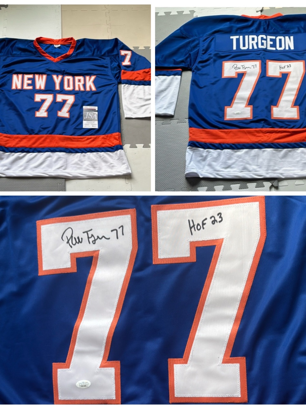 New York Islanders Jersey Pierre Turgeon Signed HOF JSA Rated Hockey Jersey